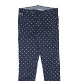 LACOSTE Mens Cotton Blend Navy Blue Slim Tapered Trousers W32 L32 Printed Logo