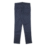 LACOSTE Mens Cotton Blend Navy Blue Slim Tapered Trousers W32 L32 Printed Logo