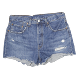 LEVI'S Womens Denim Blue Cut-Off Shorts L W32 Distressed Casual Summer