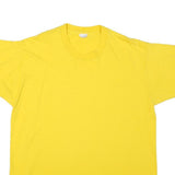 Mens Yellow Plain Cotton Blend T-Shirt XL Short Sleeve Crew Neck Casual Basic