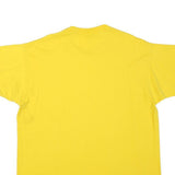 Mens Yellow Plain Cotton Blend T-Shirt XL Short Sleeve Crew Neck Casual Basic