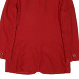 MODA INTL Womens Red & Black Tailored Jacket M Cotton Blend Button Plain Elegant