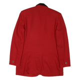 MODA INTL Womens Red & Black Tailored Jacket M Cotton Blend Button Plain Elegant