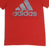 ADIDAS Mens Red Graphic T-Shirt S Short Sleeve Crew Neck Climalite