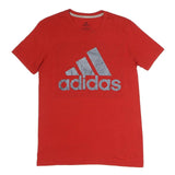 ADIDAS Mens Red Graphic T-Shirt S Short Sleeve Crew Neck Climalite