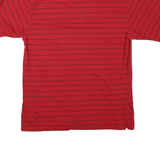 TOMMY HILFIGER Mens Red & Navy Striped Short Sleeve Polo Shirt L Casual Cotton