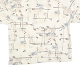 DOCKERS Mens Cream Golf Motif Short Sleeve Polo Shirt L Cotton Blend