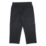 DICKIES Mens Relaxed Black Cotton Blend Trousers W40 L30 Workwear Zip Closure