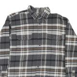 JACHS Mens Grey & Brown Check Shirt L Cotton Blend Casual Long Sleeve