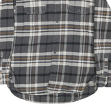 JACHS Mens Grey & Brown Check Shirt L Cotton Blend Casual Long Sleeve