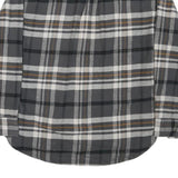 JACHS Mens Grey & Brown Check Shirt L Cotton Blend Casual Long Sleeve