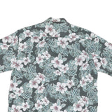 HOWIE Mens Grey & White Floral Cotton Blend Shirt L Casual Summer Beachwear