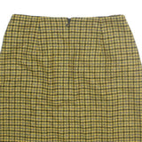 HOBBS Womens Yellow & Black Check Mini Cotton Blend Skirt UK 8 Classic Style
