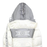 BOGNER Womens White & Grey Alaska Quilted Jacket S Polyester Zip Hooded Casual