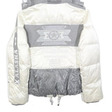 BOGNER Womens White & Grey Alaska Quilted Jacket S Polyester Zip Hooded Casual
