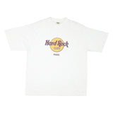 HARD ROCK CAFE Mens White Paris Graphic T-Shirt XL Short Sleeve Crew Neck