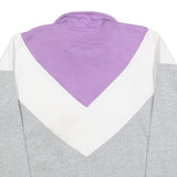 FILA Womens Purple & White & Grey Sweatshirt Collared M Colourblock Cotton Blend
