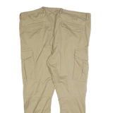 H&M Mens Cotton Blend Slim Beige Cargo Trousers W42 L30 Pocket Detail Zip