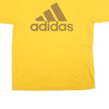 ADIDAS Mens Yellow XL Cotton Blend Graphic T-Shirt Crew Neck Short Sleeve