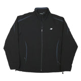 NEW BALANCE Mens Black & Grey Athletic Jacket L Polyester Blend Zip Sportswear
