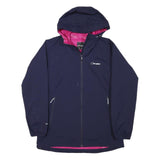 BERGHAUS Womens Blue & Pink Outdoor Jacket UK 14 Polyester Blend Hooded Zip