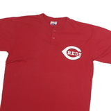 GENUINE MERCHANDISE Mens Red Reds Graphic T-Shirt M Short Sleeve Henley Neck