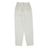 LL BEAN Womens Regular Fit Cotton Blend Denim White Jeans W24 L30 Zip Pockets