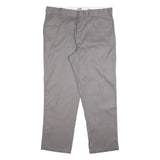 DICKIES Mens Cotton Blend Grey Regular Straight Trousers W42 L32 Workwear Zip