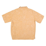 BANANA CABANA Mens Peach Silky Hawaiian Shirt L Relaxed Fit Tropical Beachwear