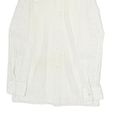 GUY FLEURY Womens White Lace Shirt Long Sleeve Collared M Elegant Top Cotton