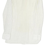 GUY FLEURY Womens White Lace Shirt Long Sleeve Collared M Elegant Top Cotton