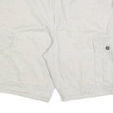 CHAPS Mens Cotton Blend White Cargo Shorts XL W40 Relaxed Fit Pockets
