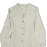 BOGNER Womens Cream Cotton Blend Button Jacket M Plain Light Stylish