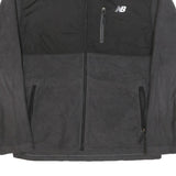 NEW BALANCE Mens Black & Dark Grey Athletic Zip Jacket M Polyester Blend
