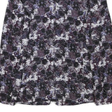 THE KOOPLES Womens Purple Black Floral Jacket S Polyester Blend Button Pattern