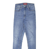 GUESS Womens Slim Fit Blue Denim Jeans Cotton Blend Zip W24 L28 Skinny Style