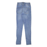 GUESS Womens Slim Fit Blue Denim Jeans Cotton Blend Zip W24 L28 Skinny Style