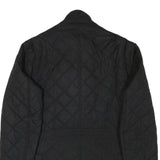 BARBOUR Mens Black Quilted Button Jacket L Polyester Blend Classic Outerwear
