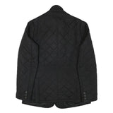 BARBOUR Mens Black Quilted Button Jacket L Polyester Blend Classic Outerwear
