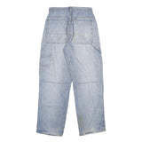 HT Mens Relaxed Blue Denim Light Wash Jeans W28 L30 Zip Closure Casual Workwear