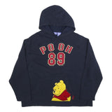 DISNEY Womens Navy Blue Pooh 89 Pullover Hoodie L Cotton Blend