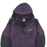 JACK WOLFSKIN Womens Purple & Black Outdoor Jacket L Polyester Blend Zip