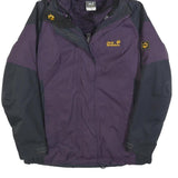 JACK WOLFSKIN Womens Purple & Black Outdoor Jacket L Polyester Blend Zip