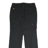 BELOWZERO Mens Cotton Blend Black Relaxed Straight Trousers W32 L32 Casual Zip