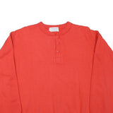 COMPAGNIE DE CALINOFNIE Mens Red Henley L Cotton Blend Casual Sweatshirt