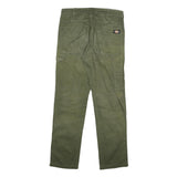 DICKIES Mens Slim Jeans Green Cotton Blend Zip W30 L27 Workwear Utility Style