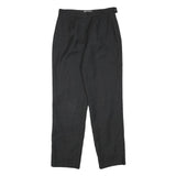 CHADWICKS Womens Wool Black Relaxed Straight Trousers W27 L28 Classic Formal