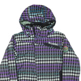BILLABONG Mens Purple & Blue Check Jacket XS Polyester Blend Zip Hooded