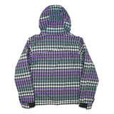 BILLABONG Mens Purple & Blue Check Jacket XS Polyester Blend Zip Hooded