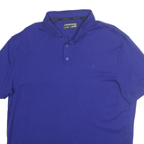 CALVIN KLEIN Mens Blue XL Short Sleeve Plain Polo Shirt Cotton Casual